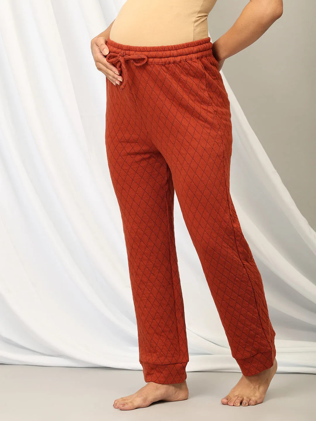 Rust & Rest Maternity And Nursing Hoodie Pajama Loungewear Set