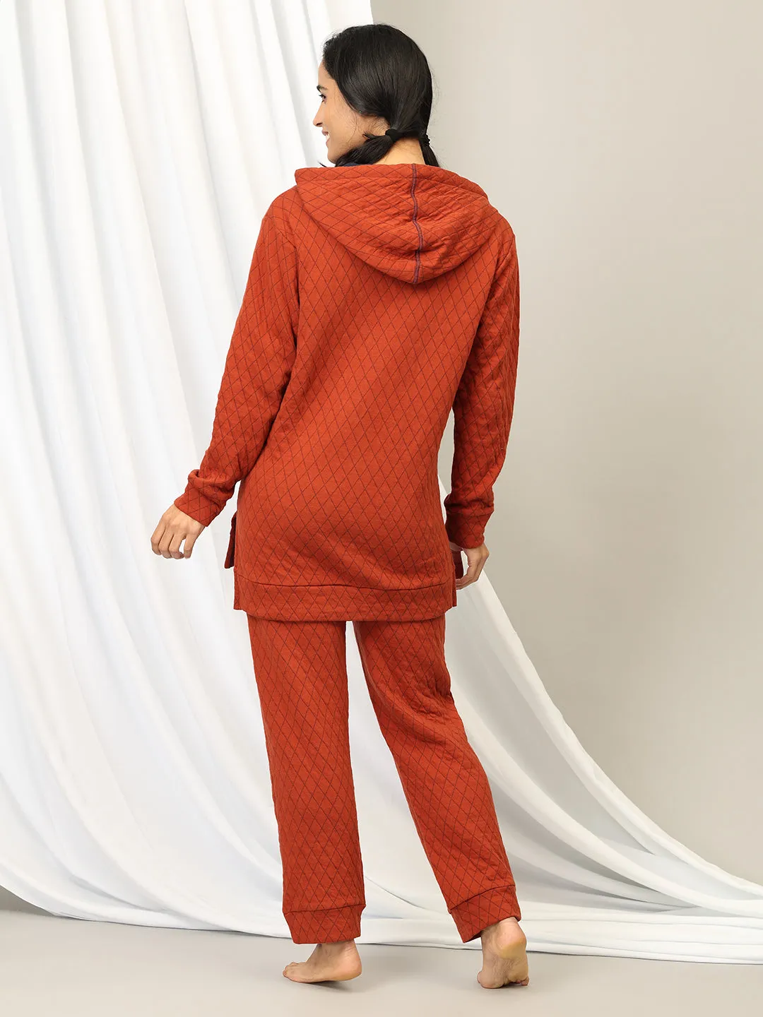 Rust & Rest Maternity And Nursing Hoodie Pajama Loungewear Set