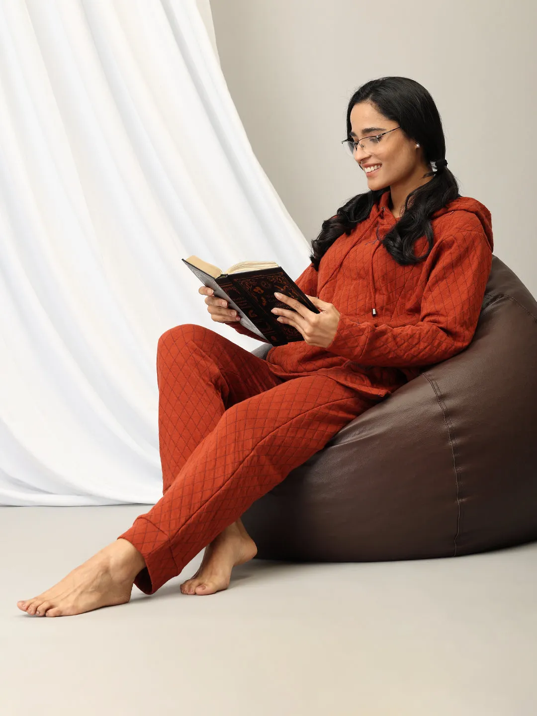 Rust & Rest Maternity And Nursing Hoodie Pajama Loungewear Set