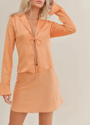 Sage The Lable Jess Tie Front Shirt - Apricot