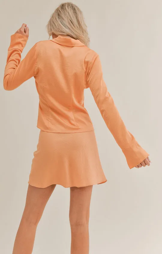 Sage The Lable Jess Tie Front Shirt - Apricot