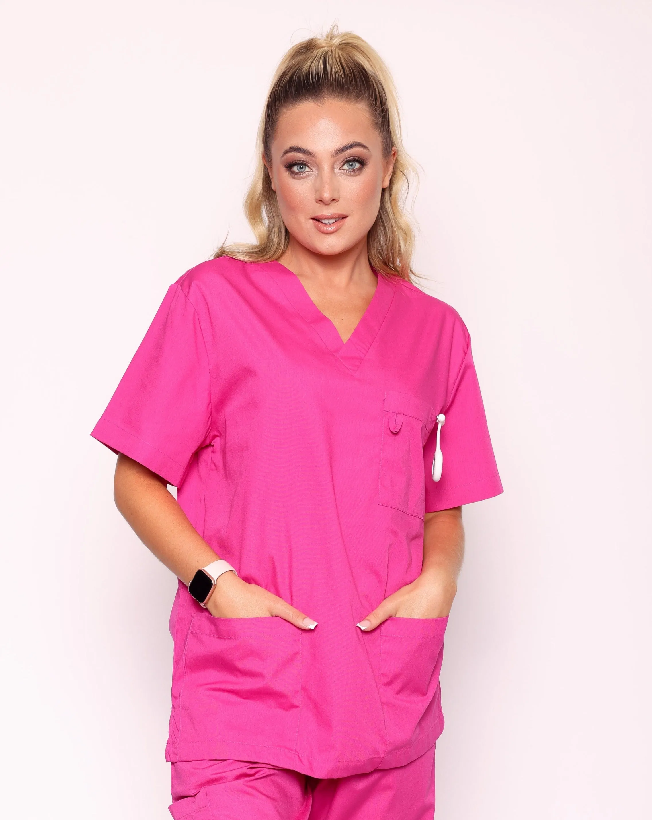 Sandringham Unisex Three Pocket Scrub Tunic - Classic Pink