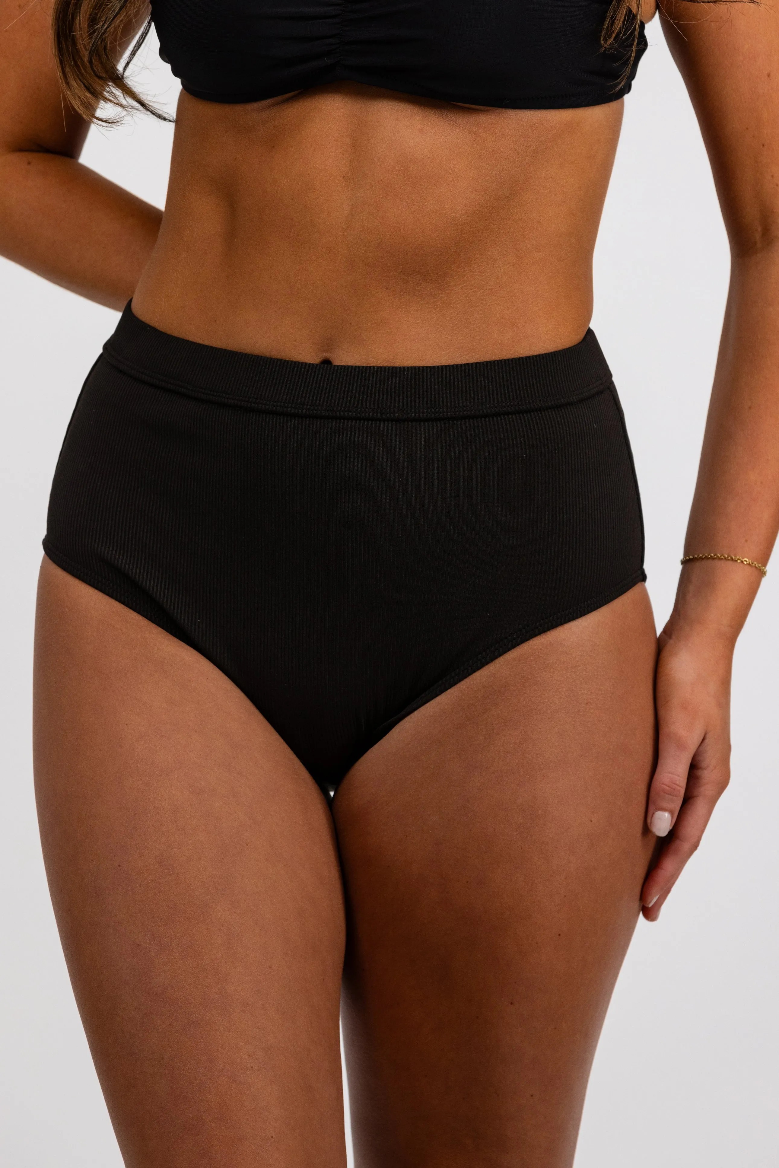 Sandy Shores Ribbed Knit Swim Bottoms