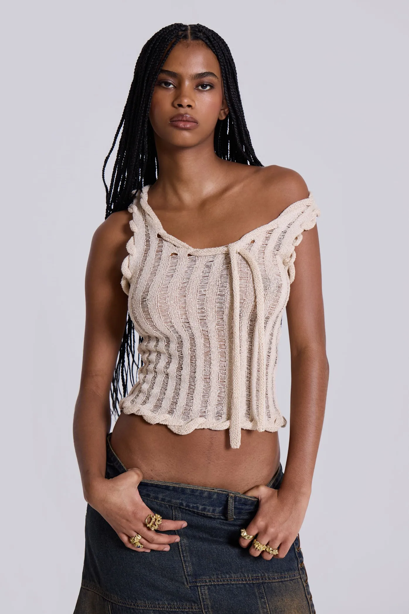 Sara Whipstitch Knit Reversible Top