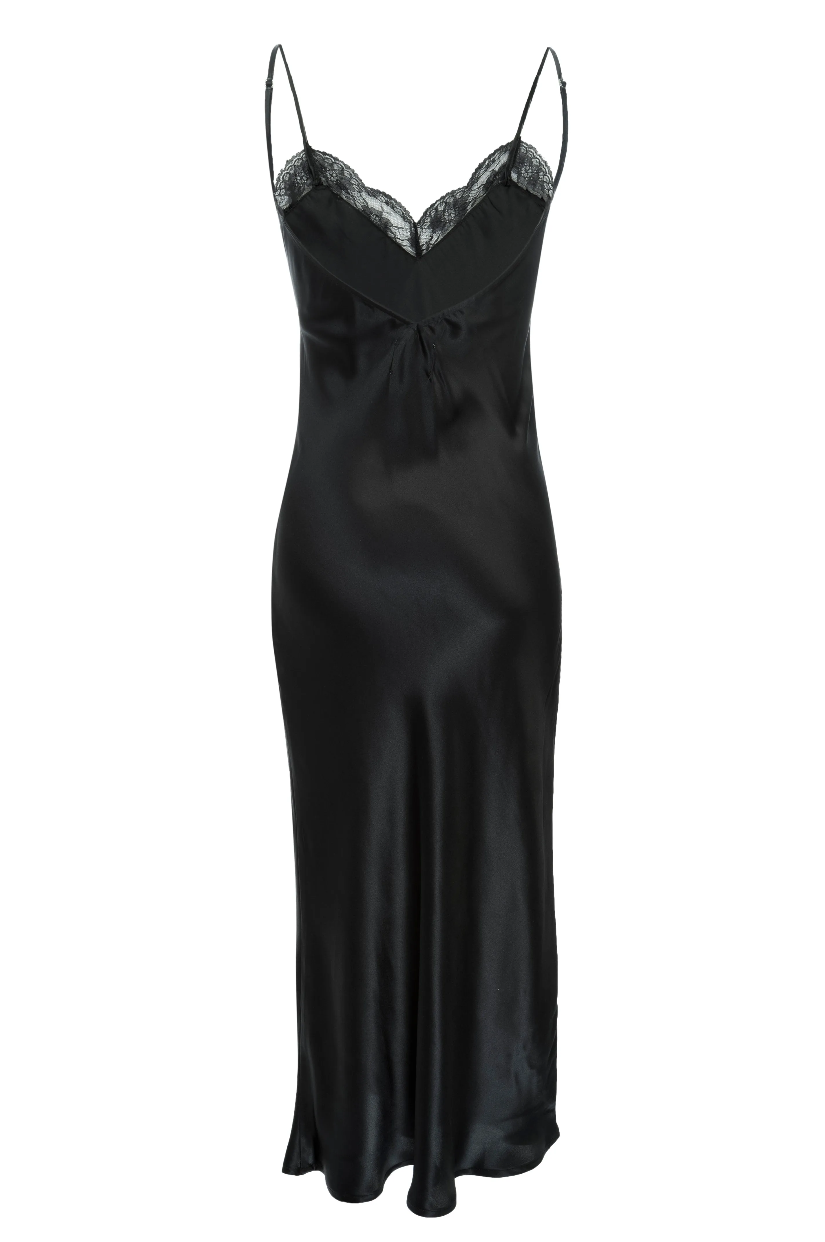 Silk Charmeuse 'Katie' Bias Slip: Black