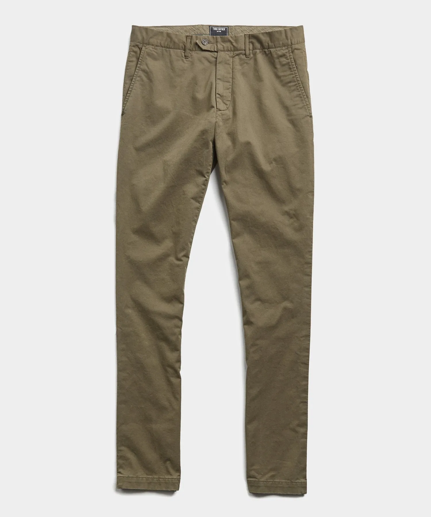 Slim Fit Tab Front Stretch Chino in Olive