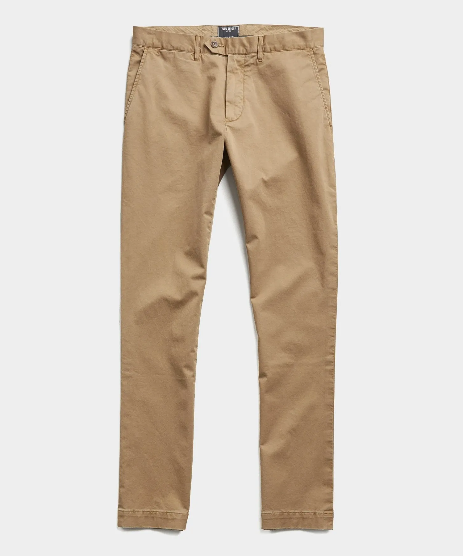 Straight Fit Tab Front Stretch Chino in Khaki