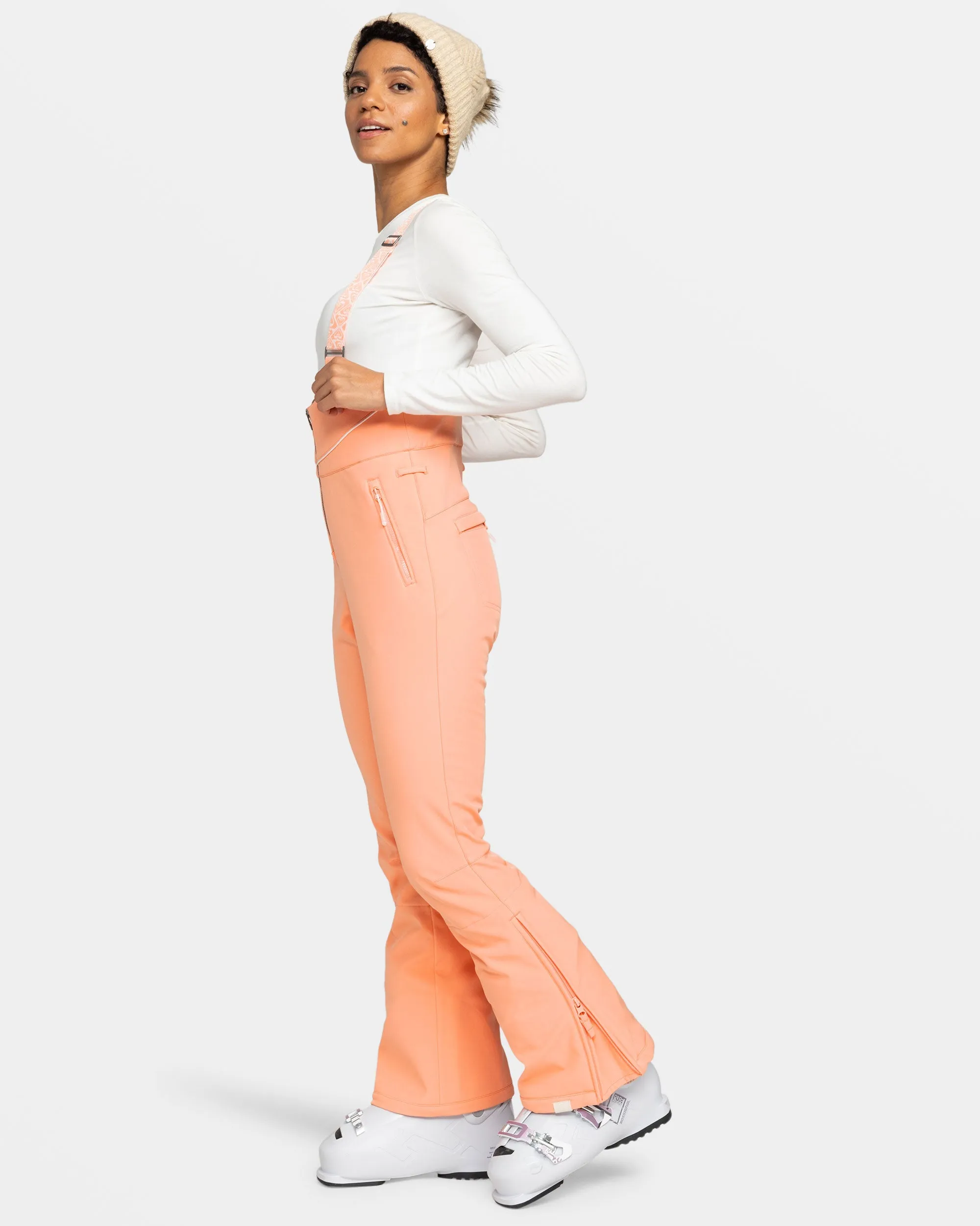 Summit Bib Snow Pants - Peach Pink