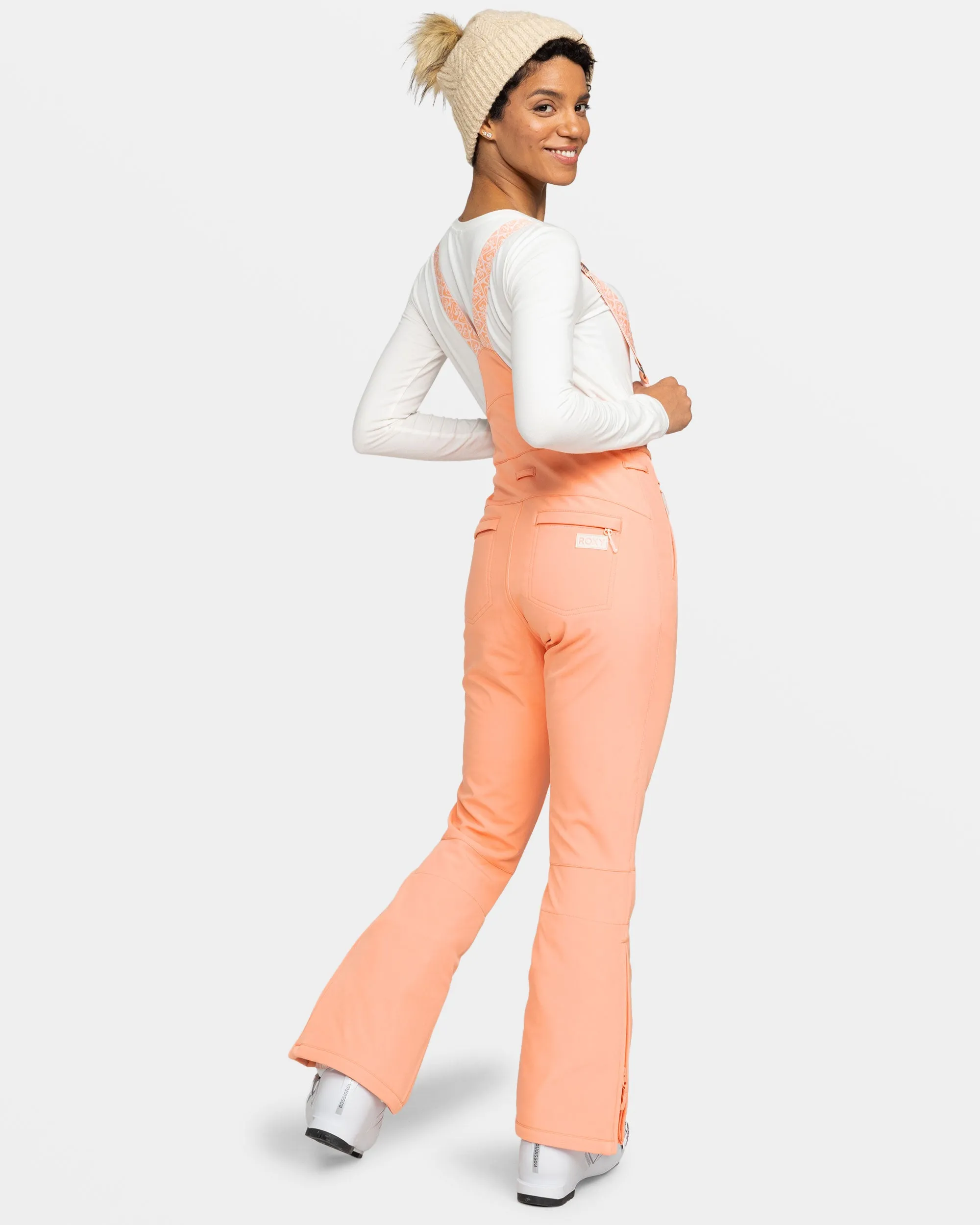 Summit Bib Snow Pants - Peach Pink