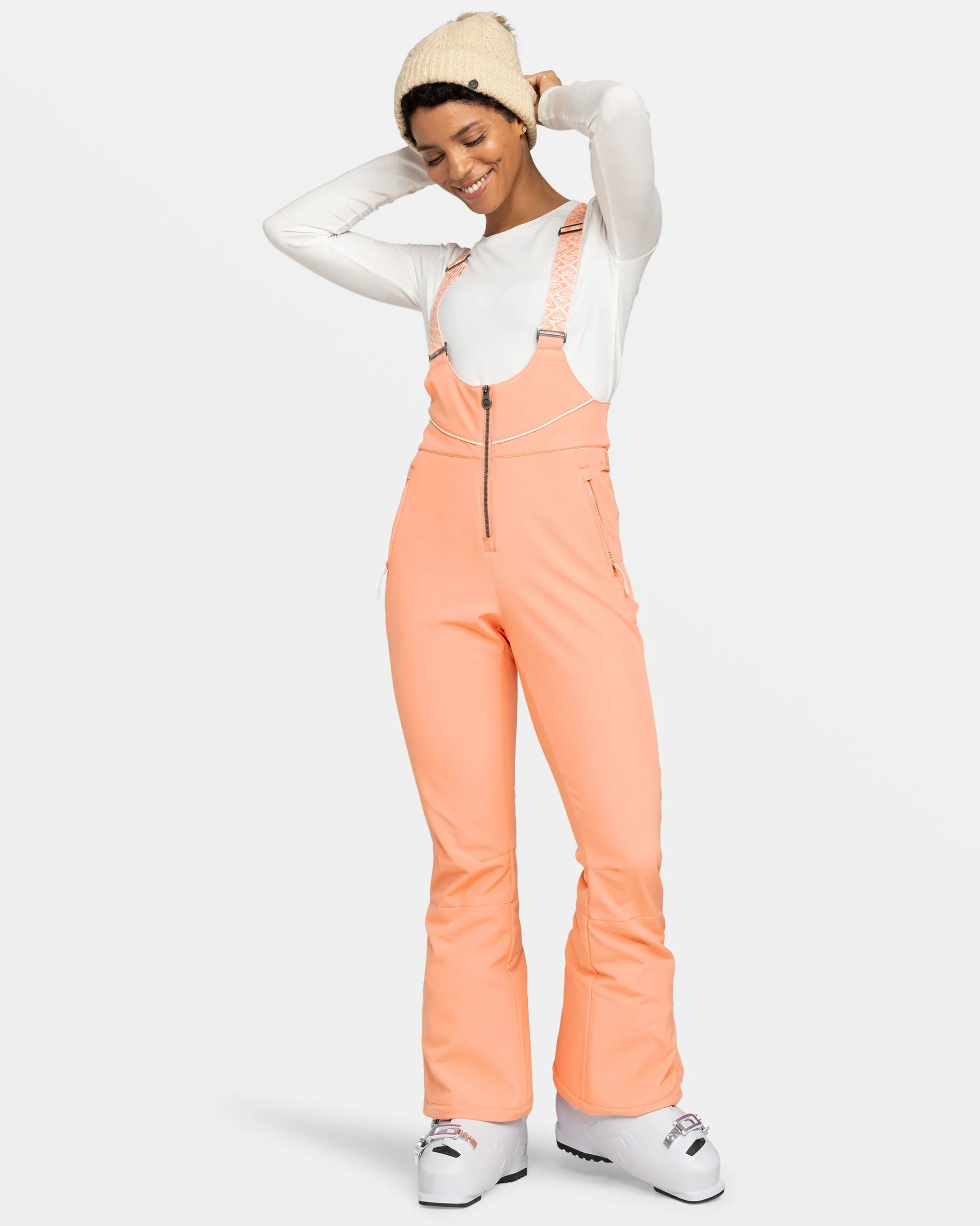 Summit Bib Snow Pants - Peach Pink