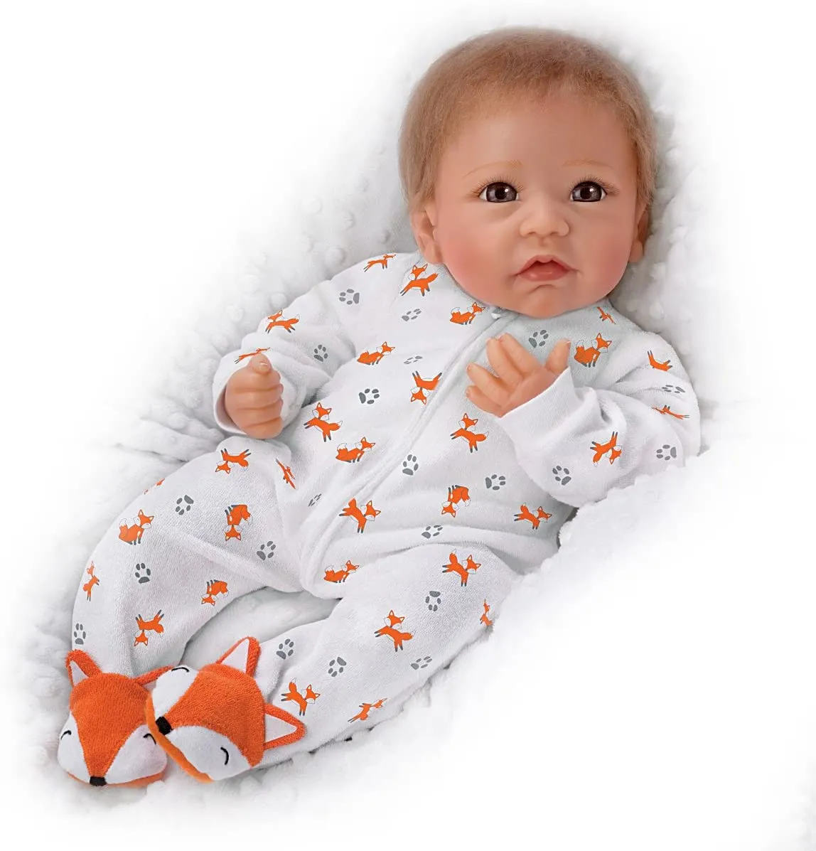 The Ashton - Drake Galleries Lil Rascal Lifelike So Truly Real® Baby Boy Doll Weighted Fully Poseable with Soft  RealTouch® Vinyl Skin Custom Fox Outfit by Master Doll Artist Linda Murray 18"-inches