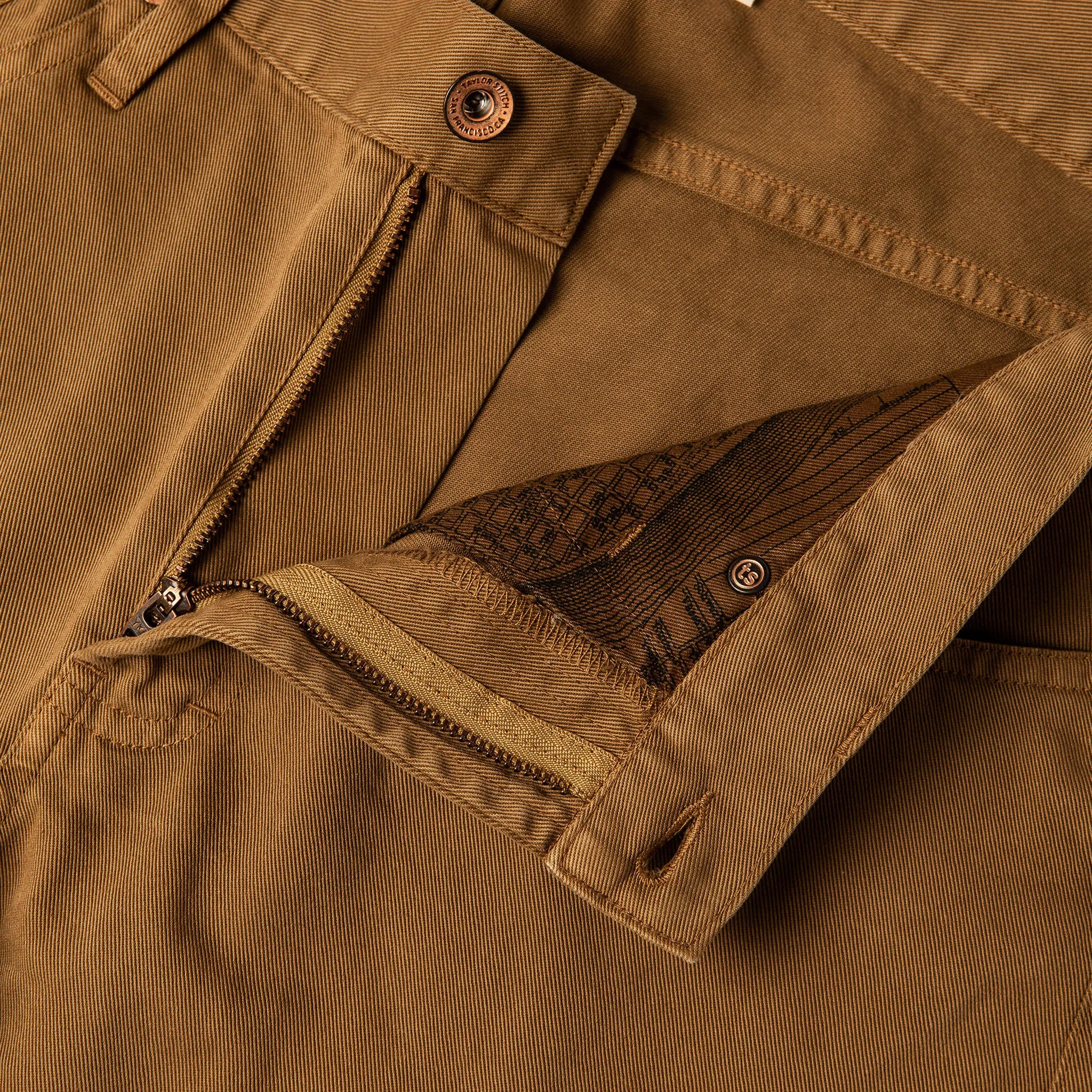 The Democratic All Day Pant in Rustic Oak Organic Selvage