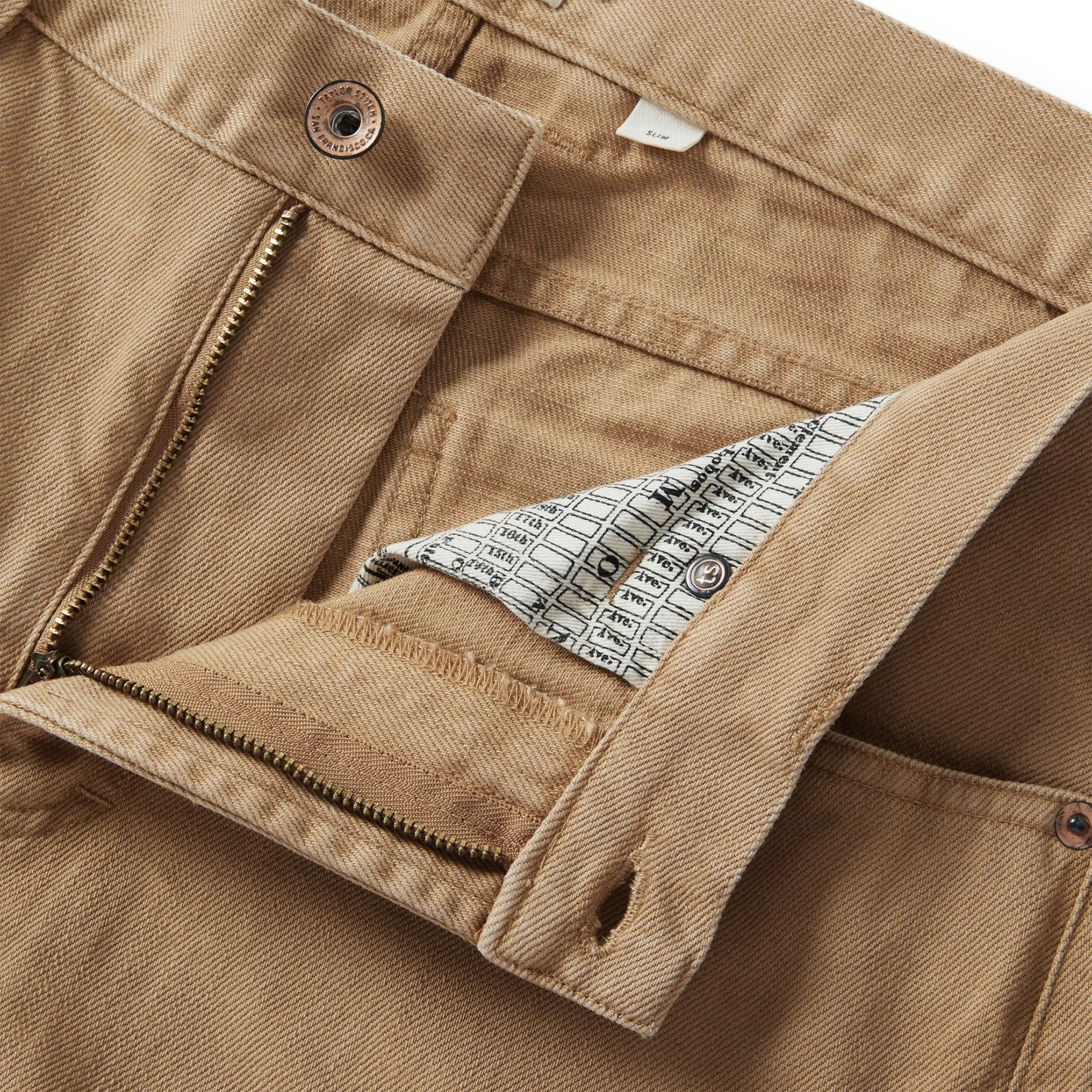 The Democratic All Day Pant in Washed Tobacco Selvage