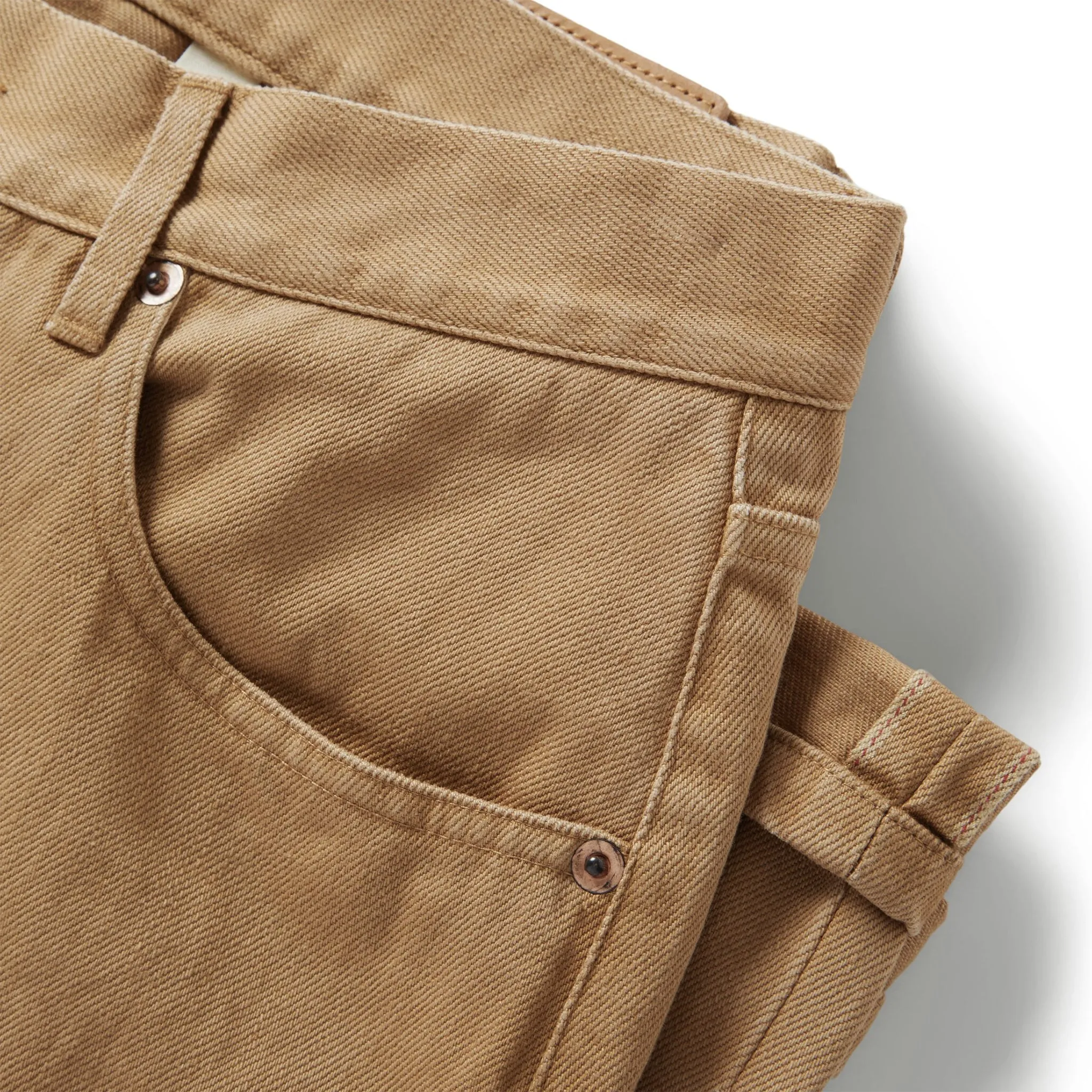 The Democratic All Day Pant in Washed Tobacco Selvage