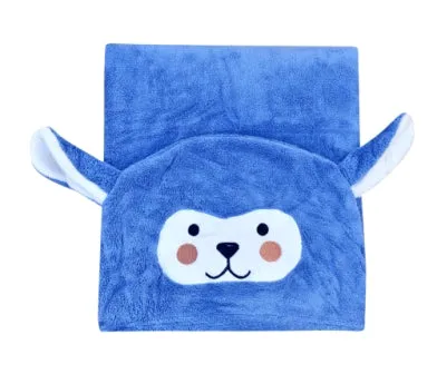 The Little Lookers Multipurpose Warm Fur Blanket|Swaddle Ultra Soft, Cozy, & Warm Fabric Hooded Wrapper with Tich Button for Newborn/ Babies/ Toddlers/ Infants (0-3 Years)