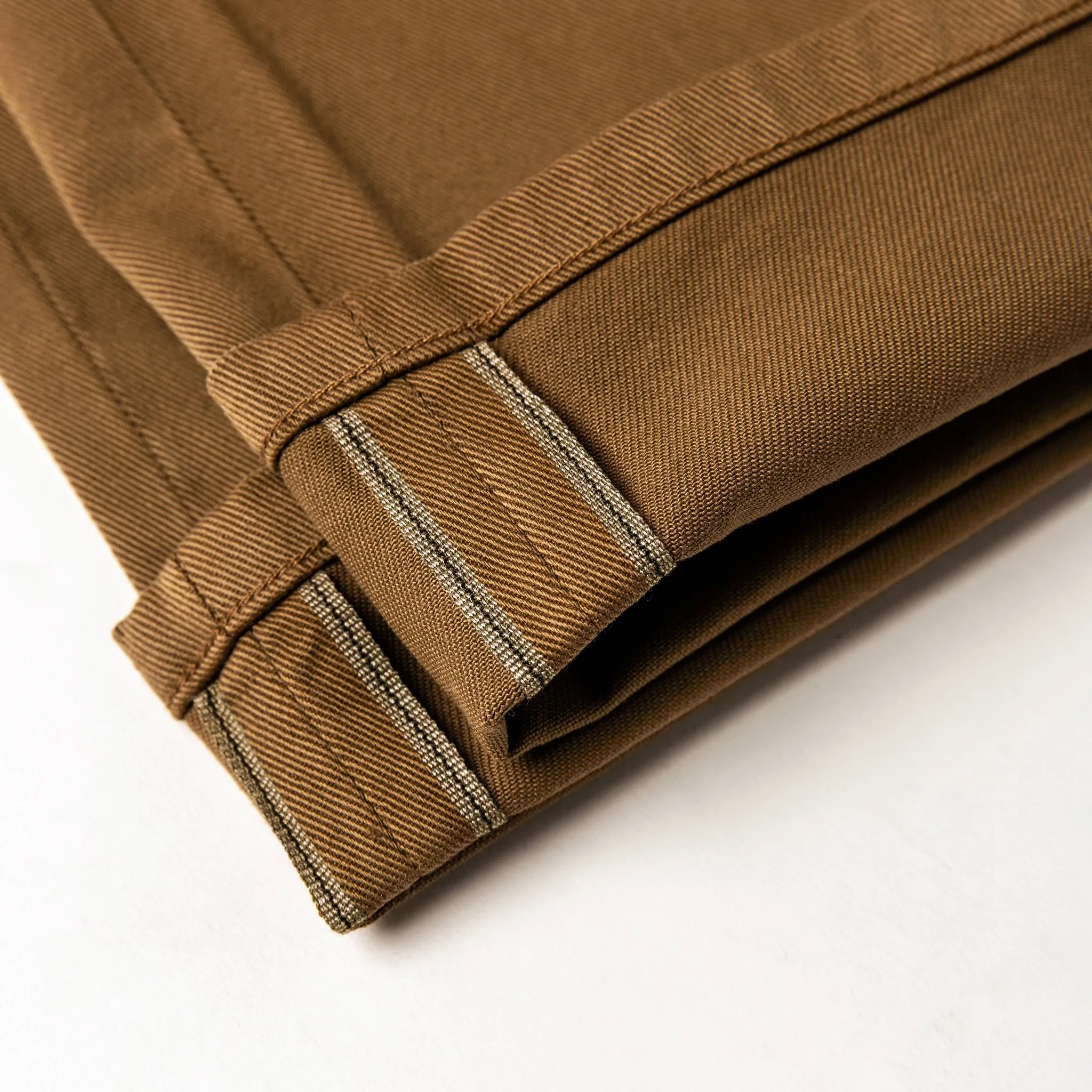 The Slim All Day Pant in Rustic Oak Organic Selvage