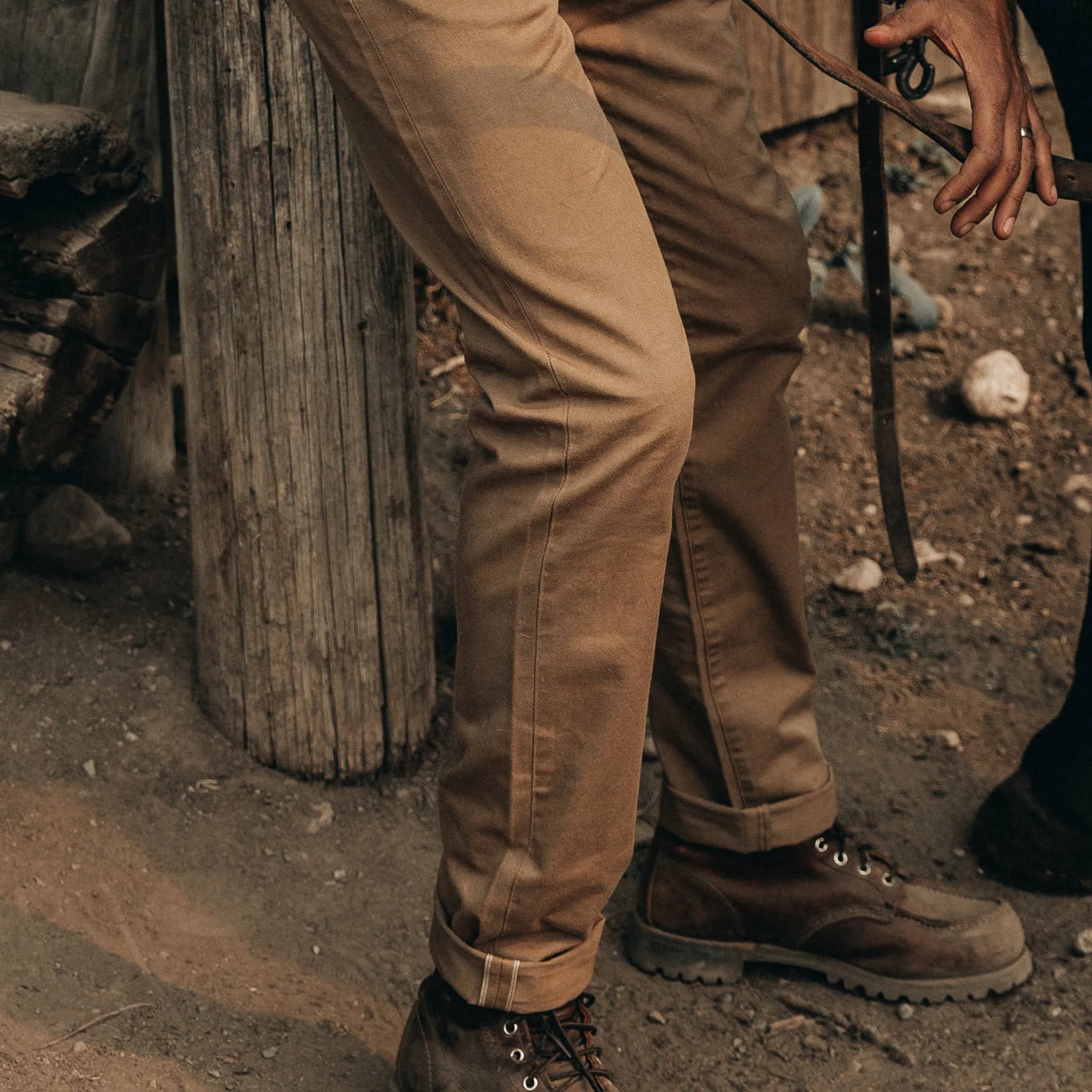 The Slim All Day Pant in Rustic Oak Organic Selvage