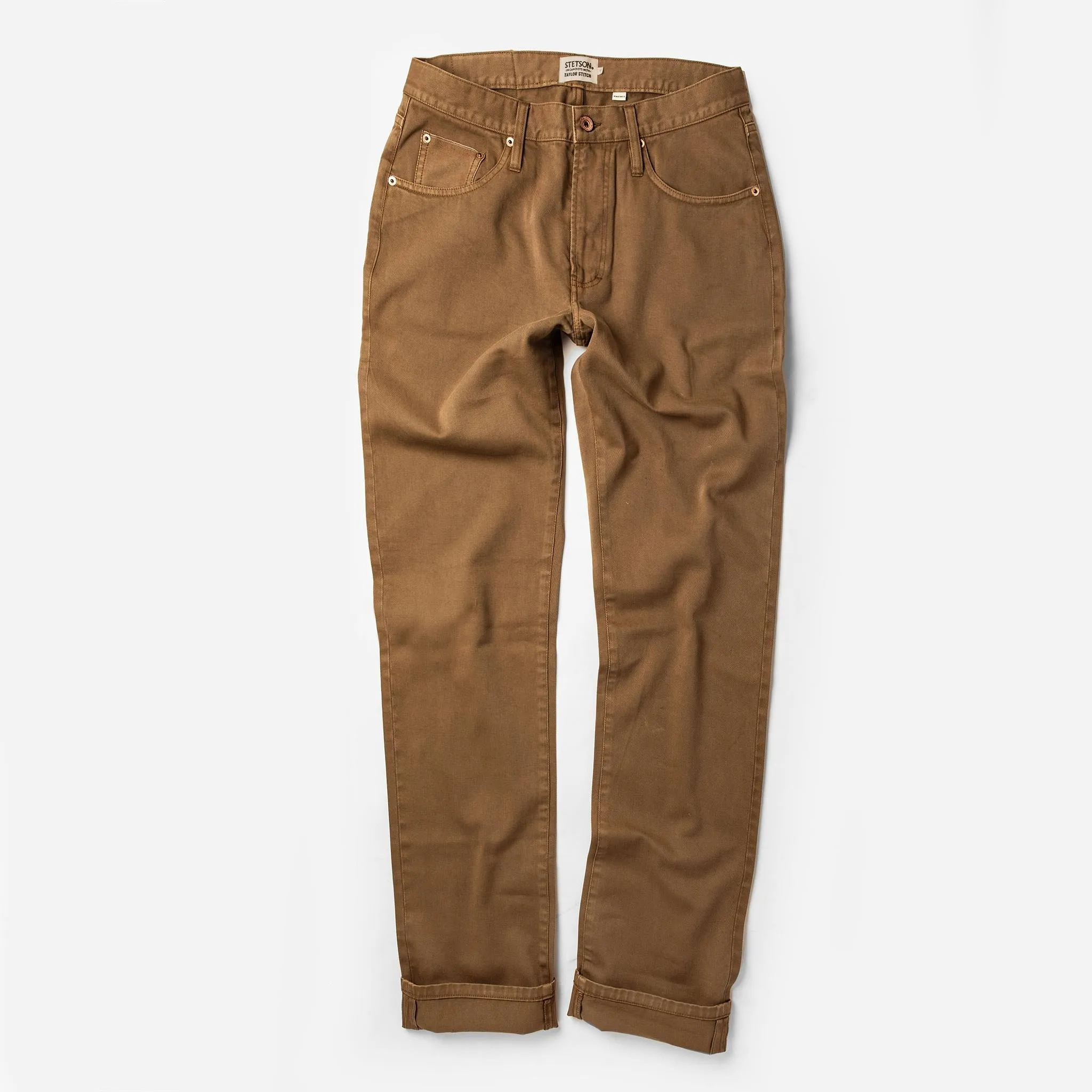 The Slim All Day Pant in Rustic Oak Organic Selvage