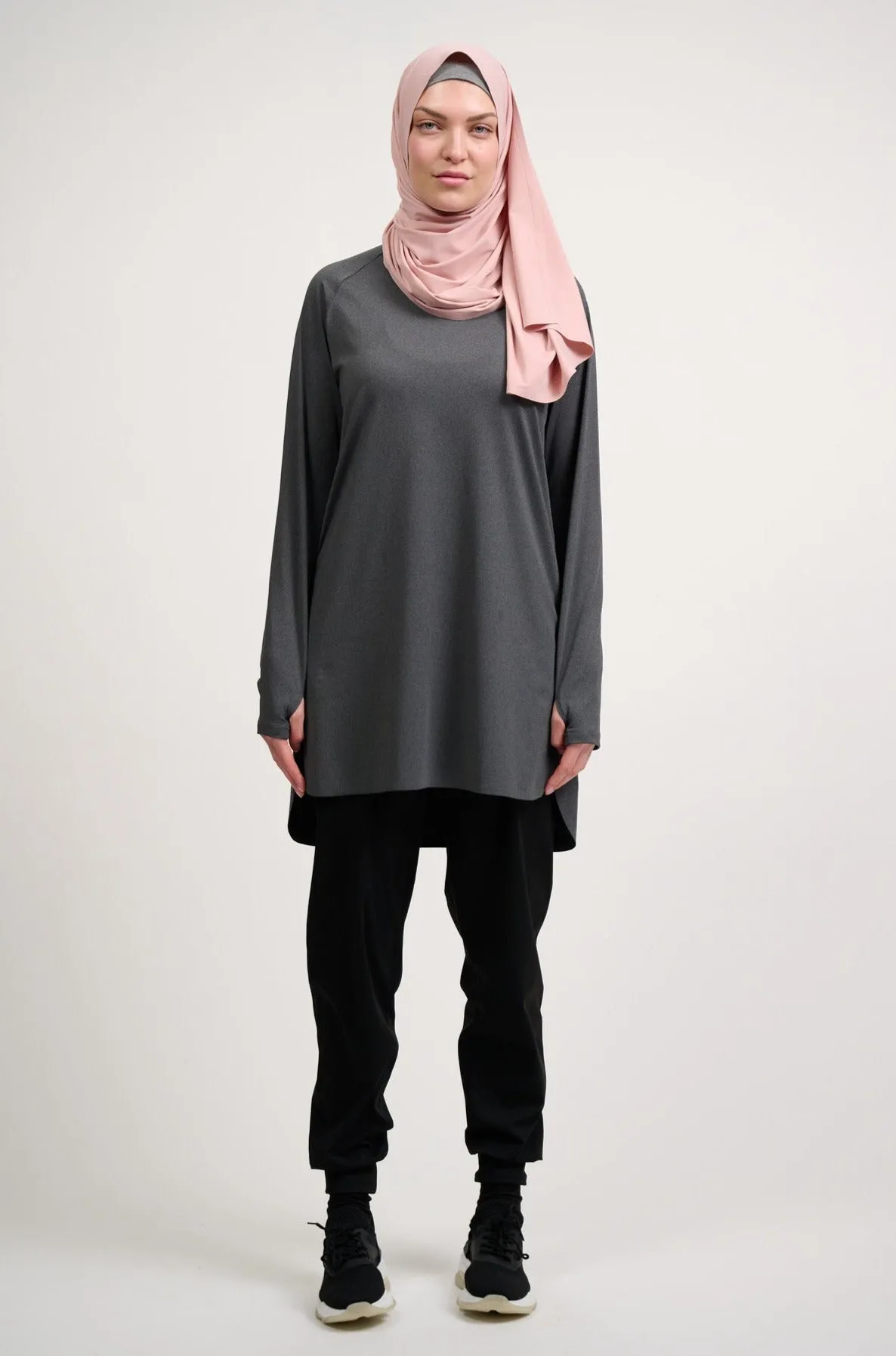 The Staple Modest Sports Dress- Heather Coal