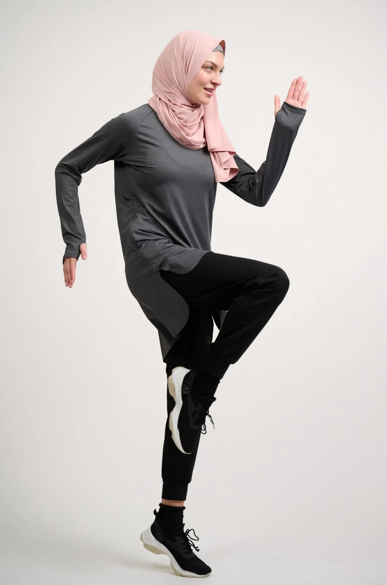 The Staple Modest Sports Dress- Heather Coal