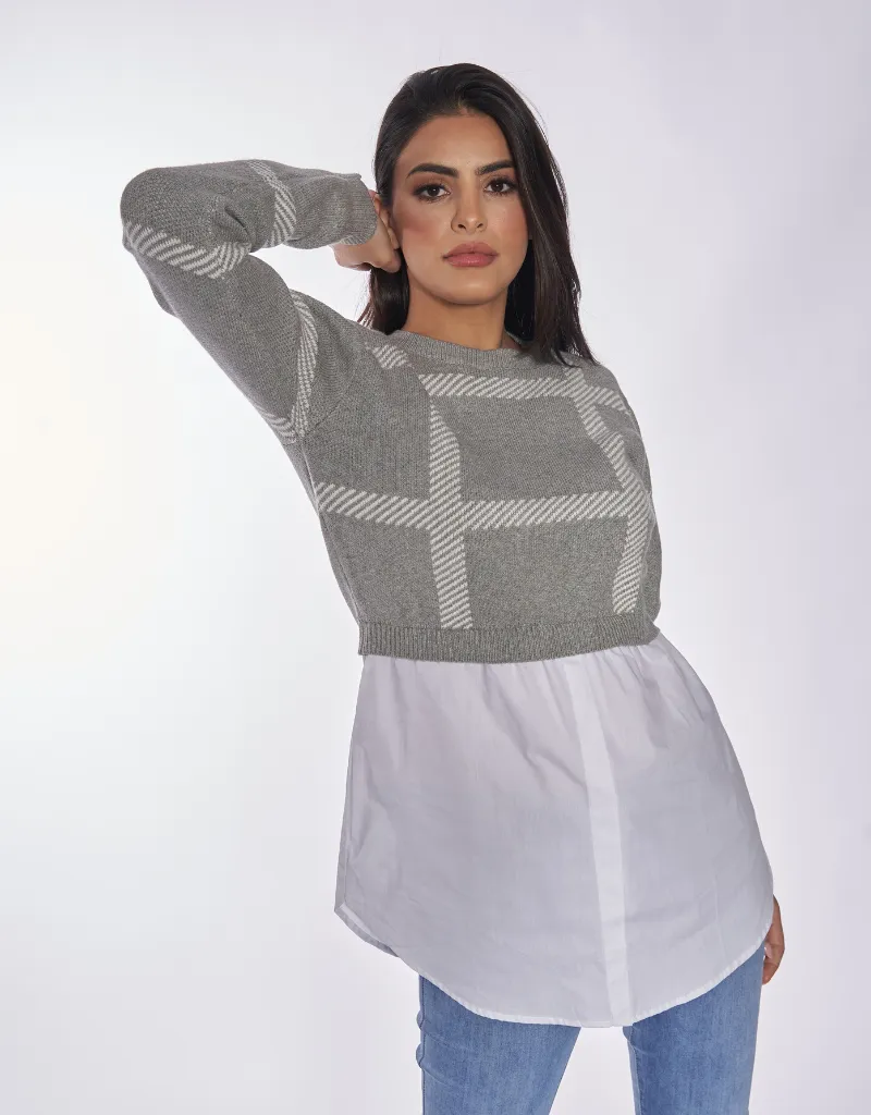 Tiana Checkered Knit Crop Top