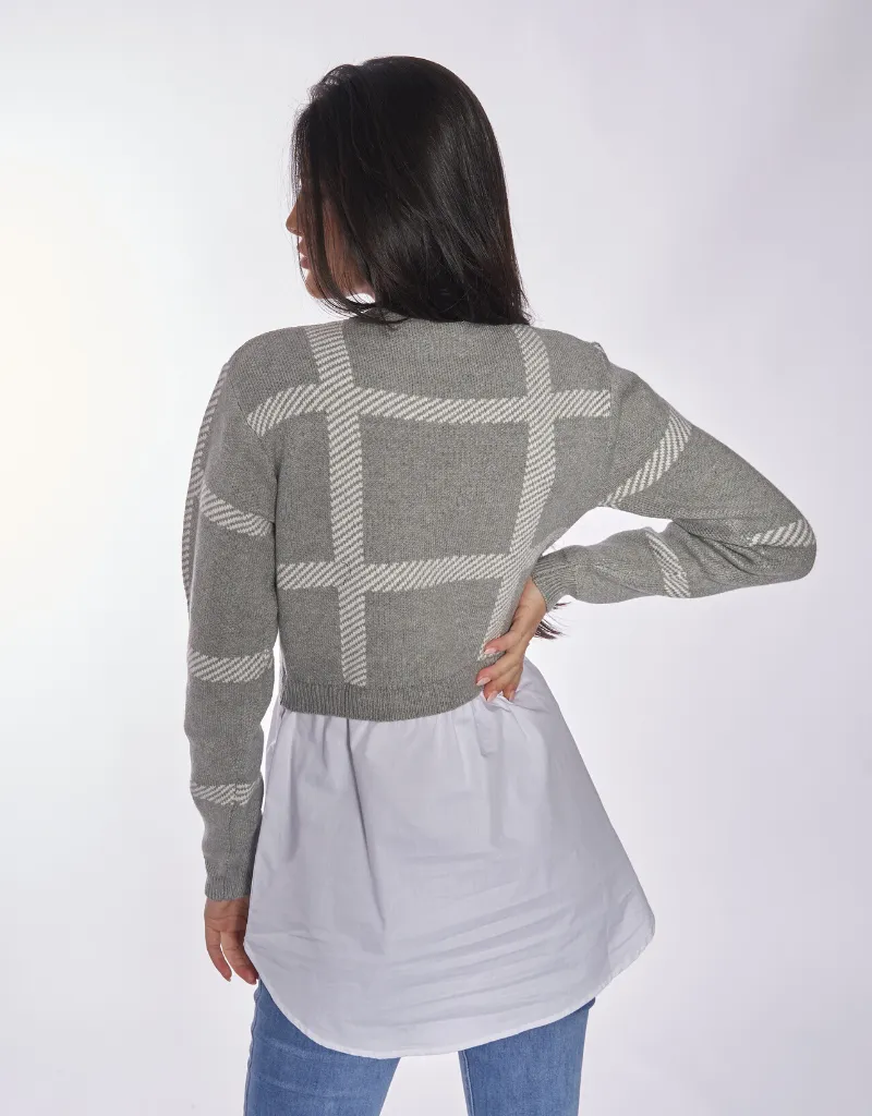 Tiana Checkered Knit Crop Top