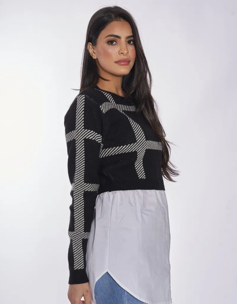 Tiana Checkered Knit Crop Top