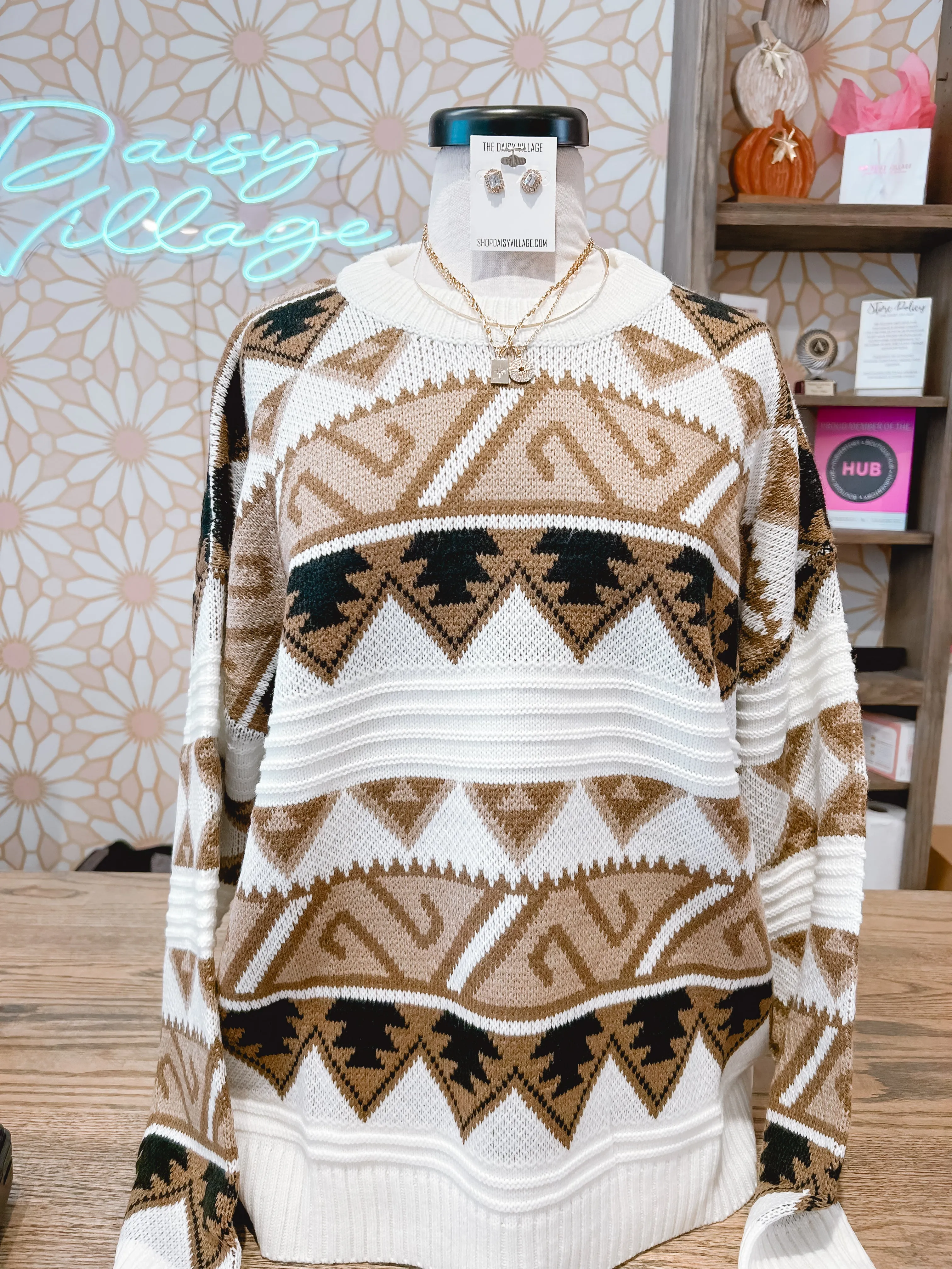 Toledo Mocha Aztec Sweater