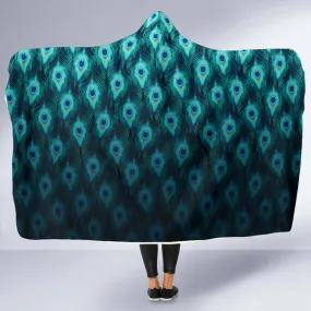 Trippy Peacock Feathers | Hooded Blanket | Mandalazed