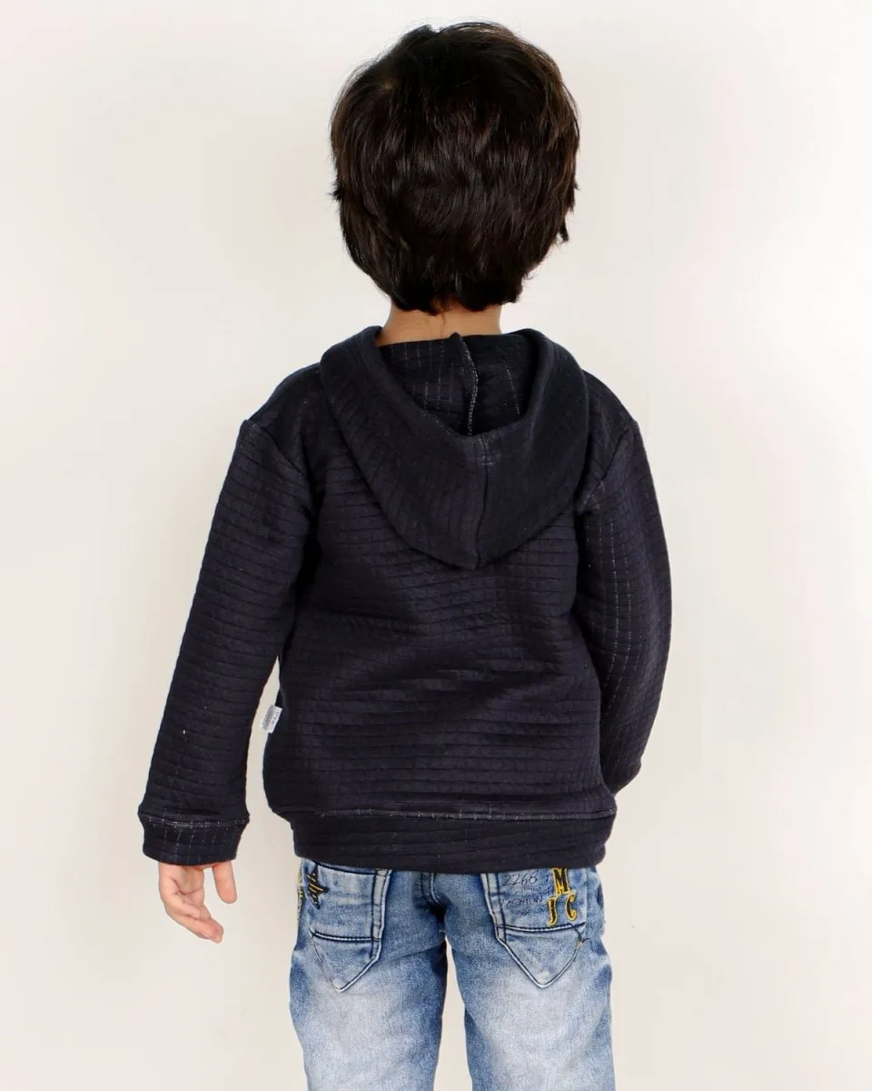 True Navy Quilted Kids Unisex Zipper Jacket