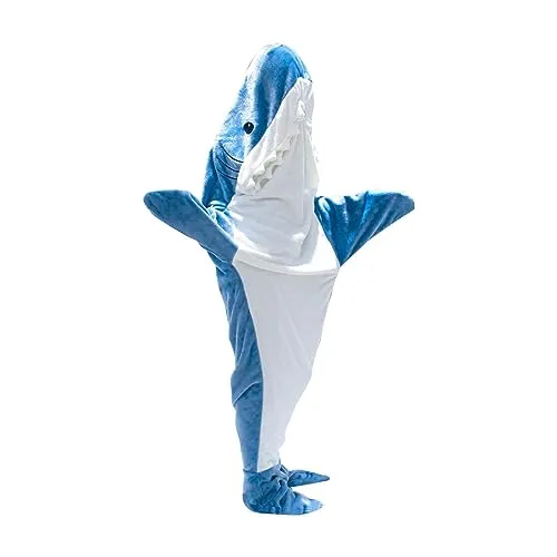 UJEAVETTE® Shark Blanket Parties Plush Funny Clothing Comfortable Cosplay Shark Costume L