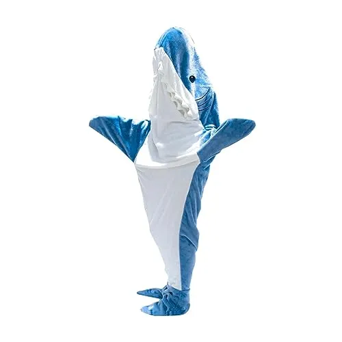 UJEAVETTE® Shark Blanket Parties Plush Funny Clothing Comfortable Cosplay Shark Costume L