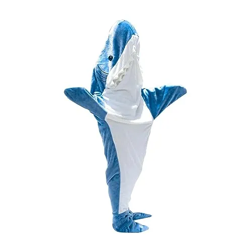 UJEAVETTE® Shark Blanket Parties Plush Funny Clothing Comfortable Cosplay Shark Costume L