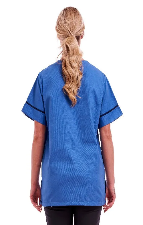 Unisex Smart Scrub Tunic Nurse Uniform Poly Cotton | Size S to XXL | Hospital Blue