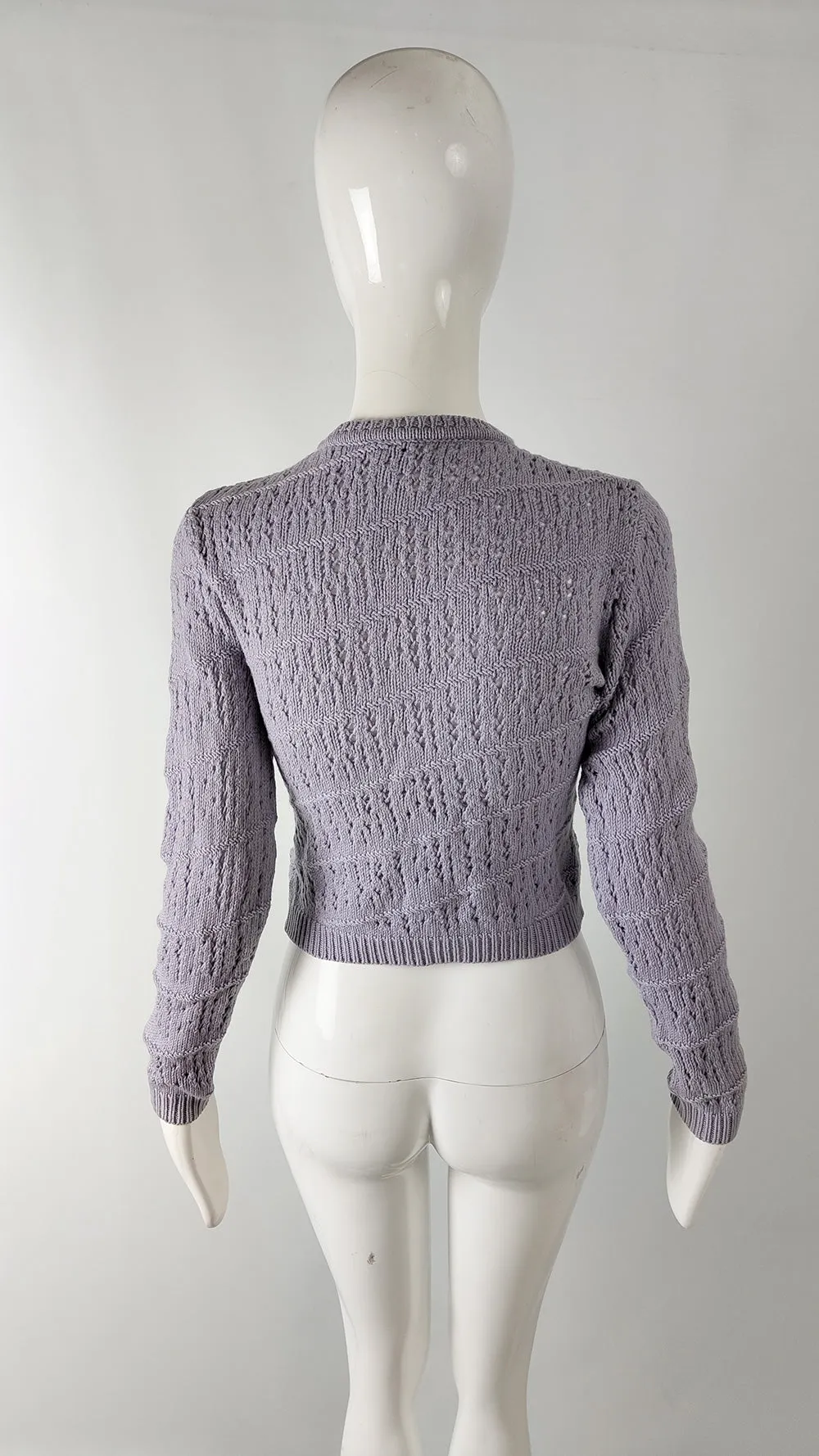 Versus Versace Vintage Lavender Twisted Knit Sweater, 1990s