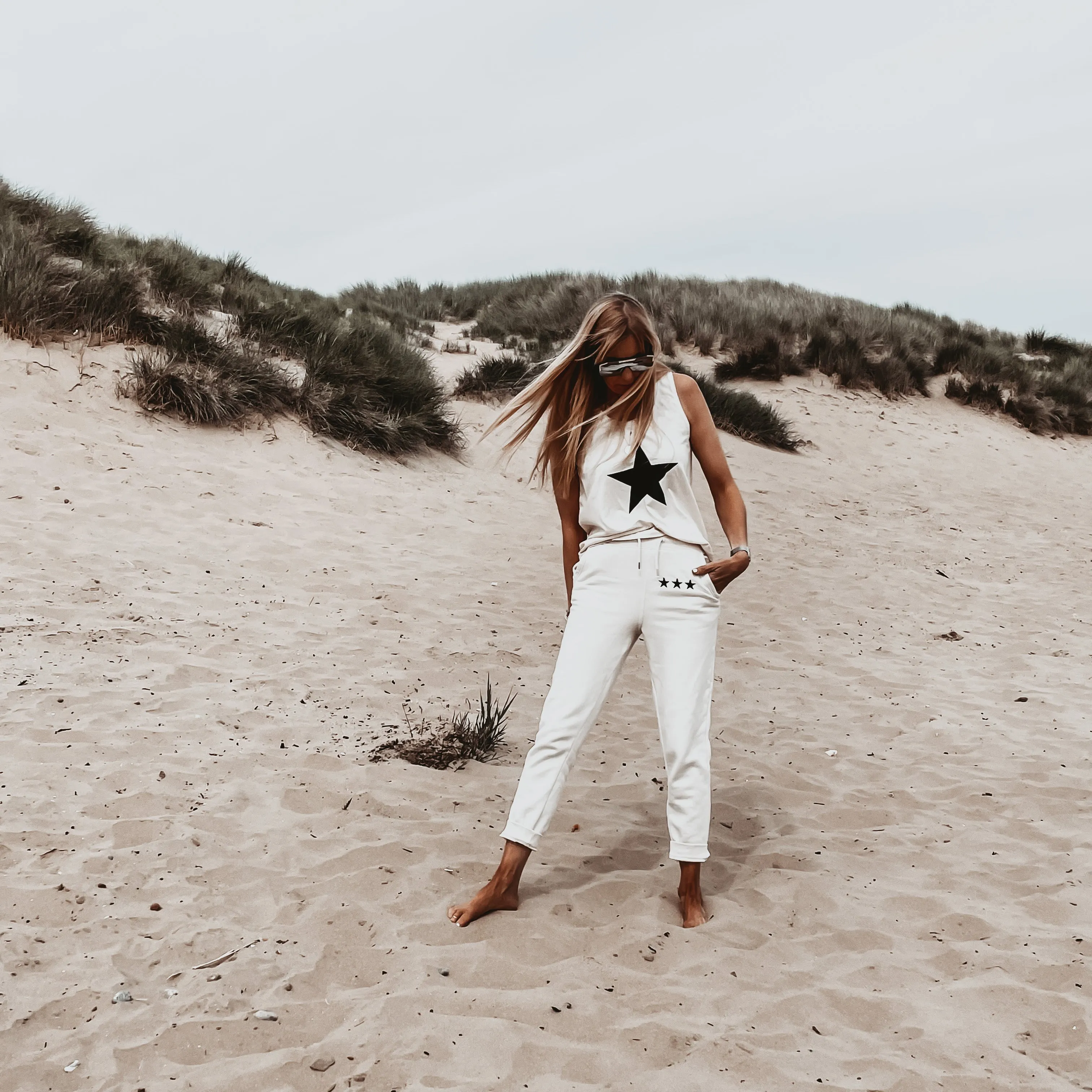 Vintage white IBIZA joggers *relaxed fit*