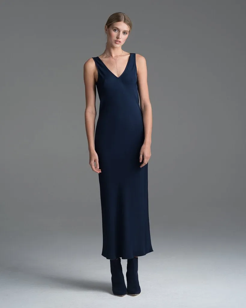 Voz Double V Slip Dress Navy