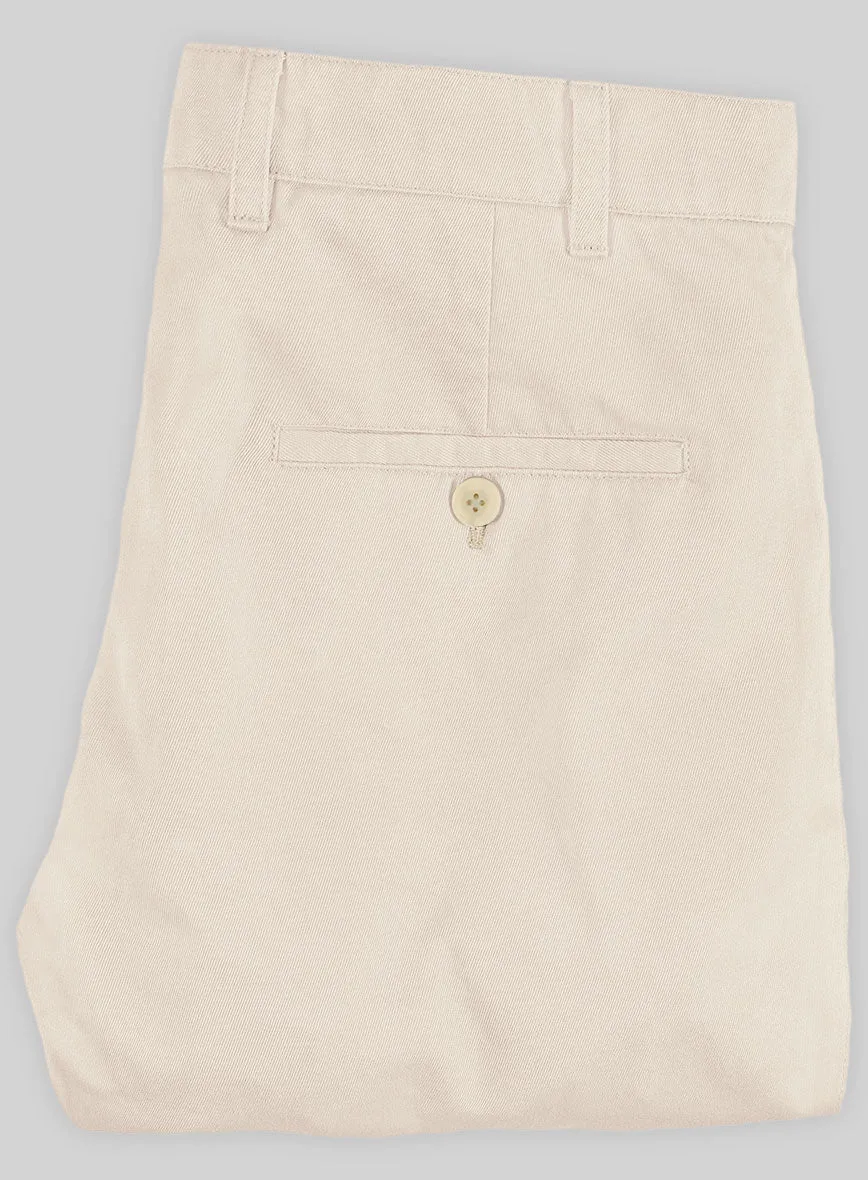 Washed Light Khaki Stretch Chino Pants