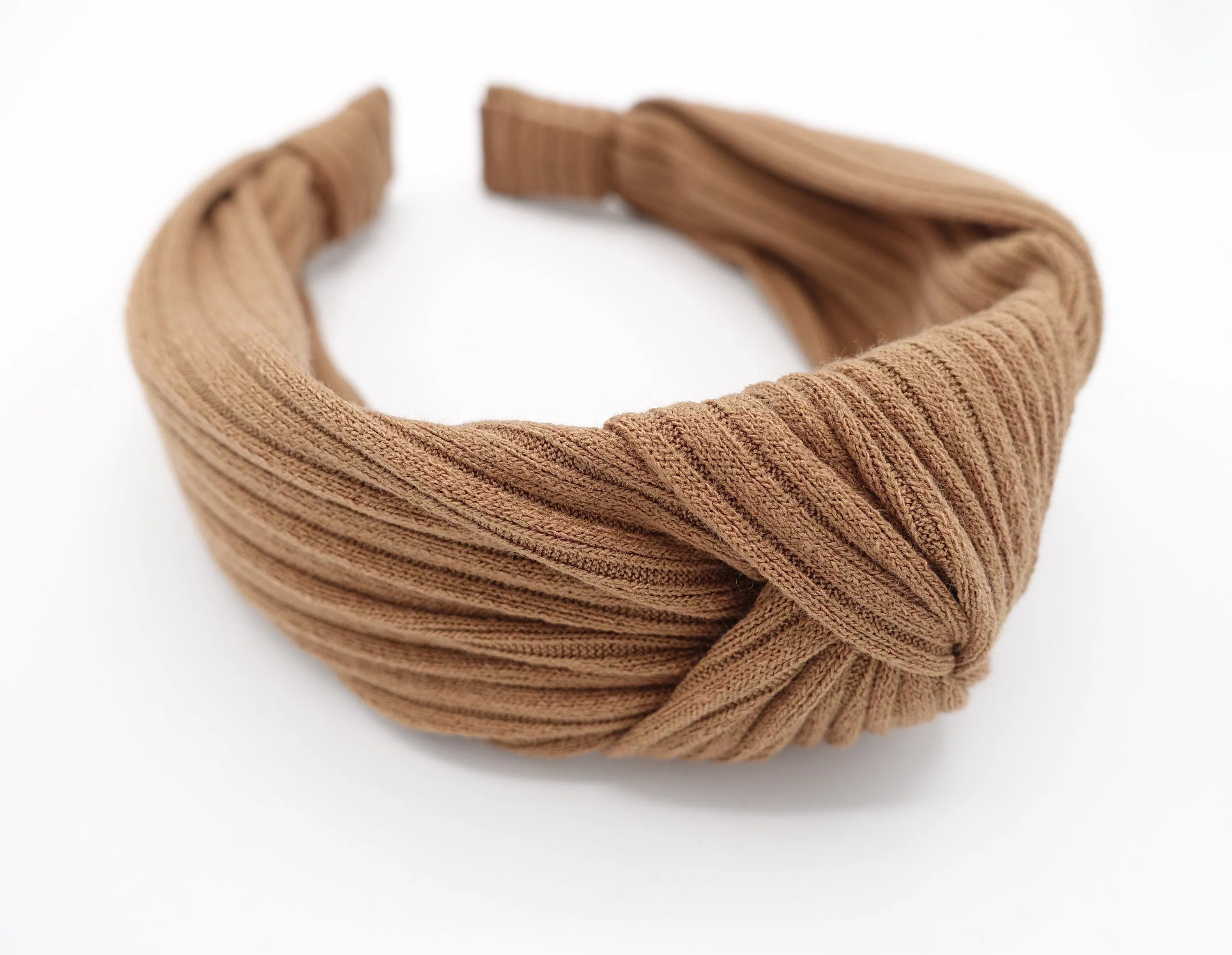 wide corrugated top knotted headband women hair accessory