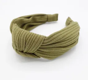 wide corrugated top knotted headband women hair accessory