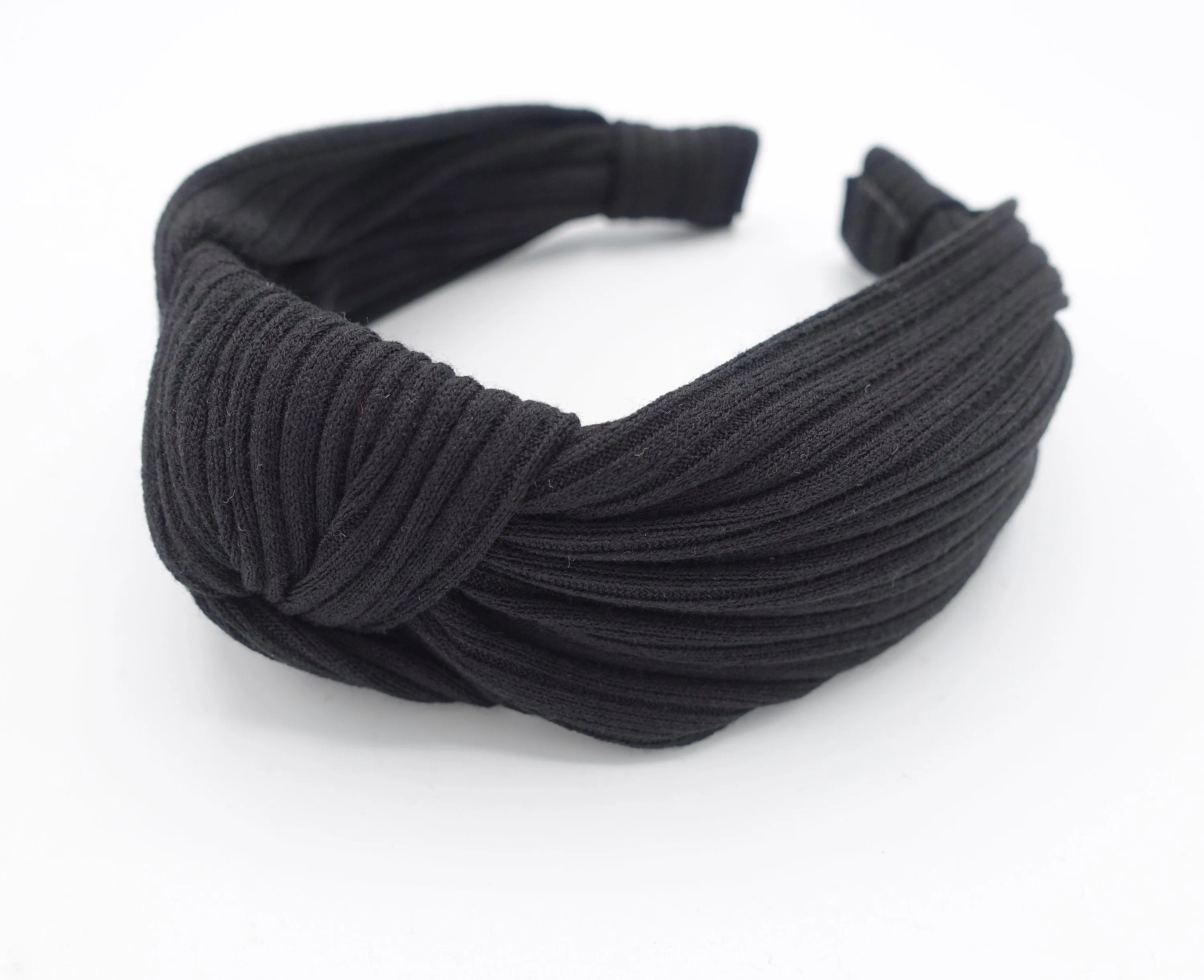 wide corrugated top knotted headband women hair accessory