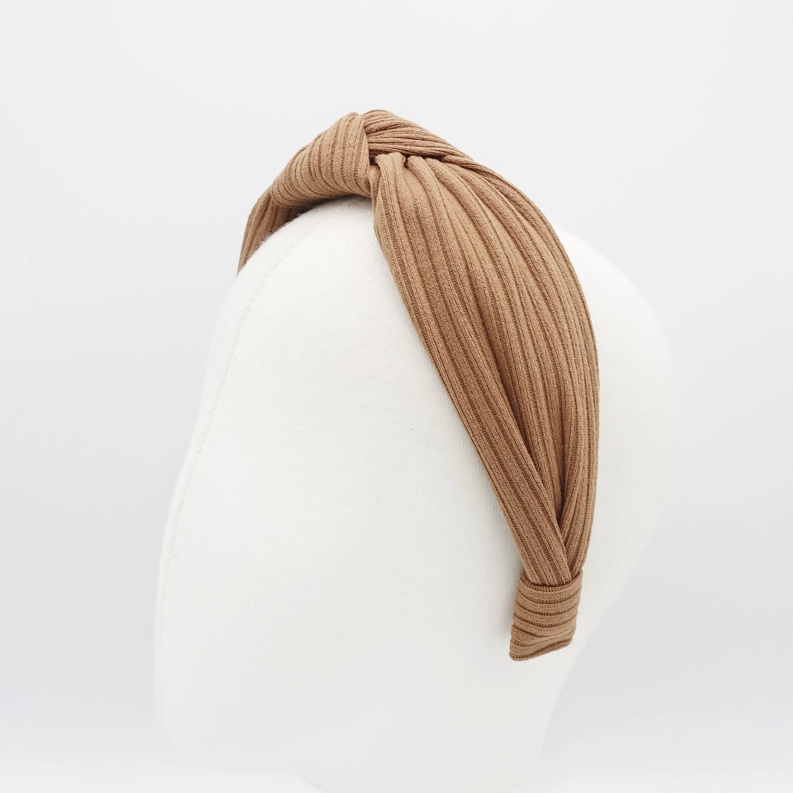 wide corrugated top knotted headband women hair accessory