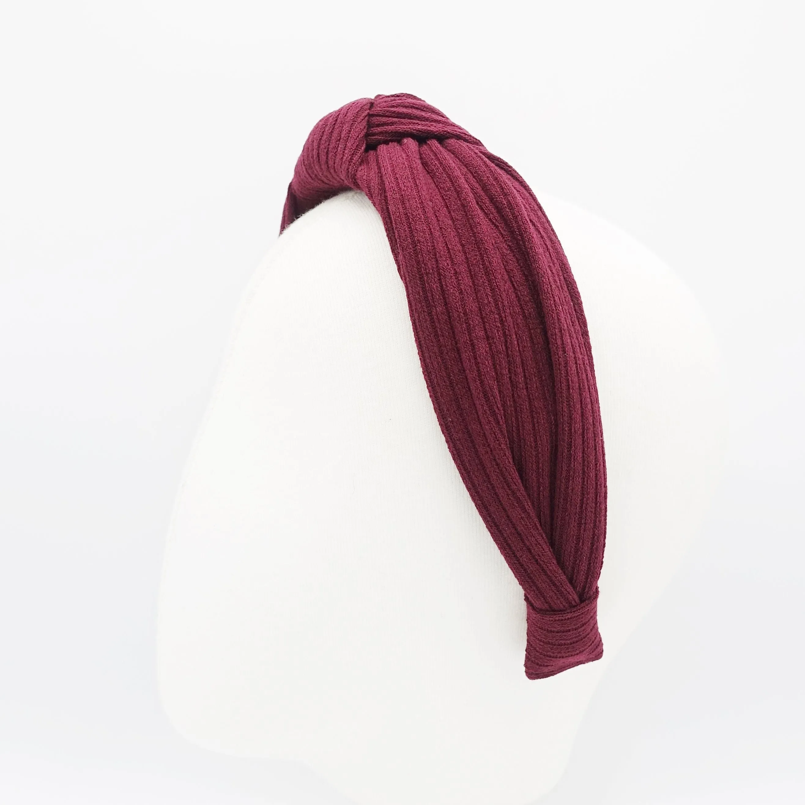 wide corrugated top knotted headband women hair accessory