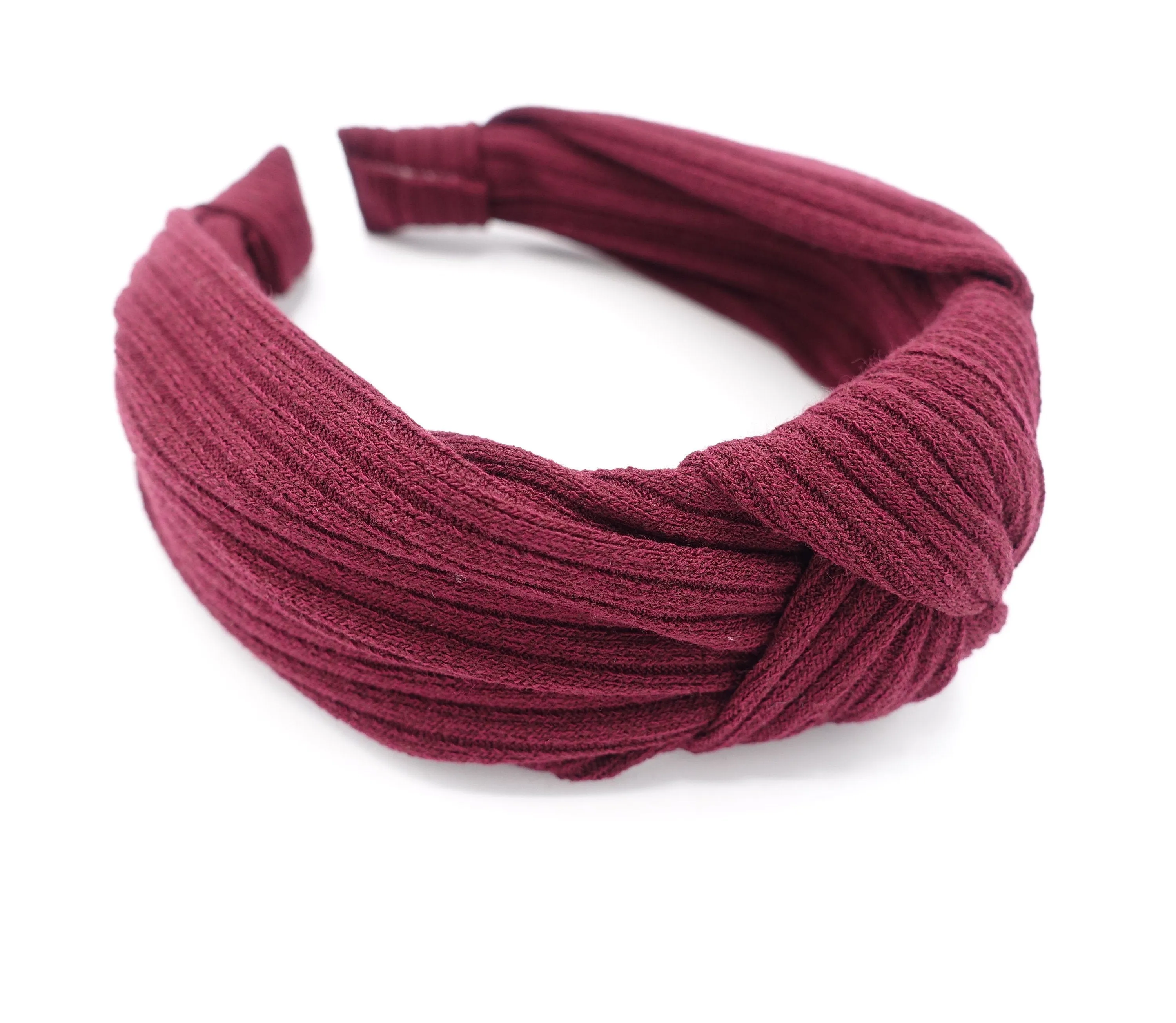 wide corrugated top knotted headband women hair accessory