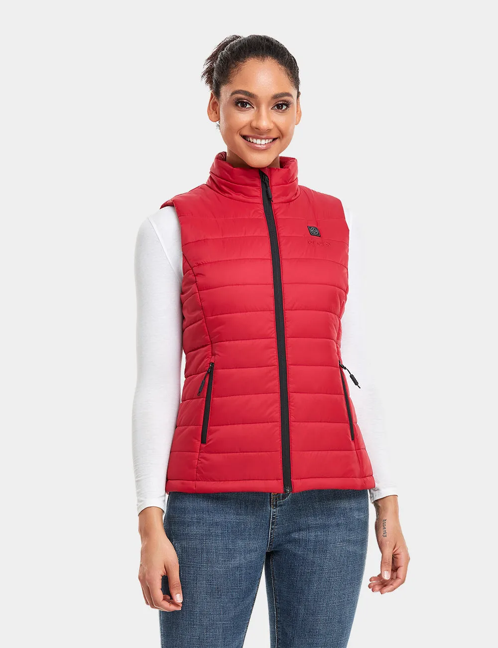 Women's Classic Heated Vest - White / Green / Red (Apparel Only)