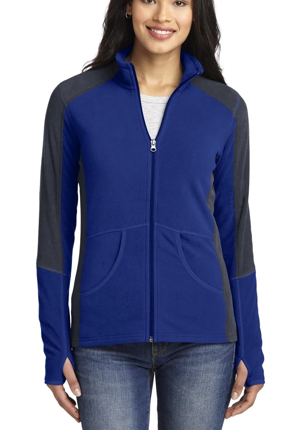 Women's Full-Zip Colorblock Microfleece Jacket