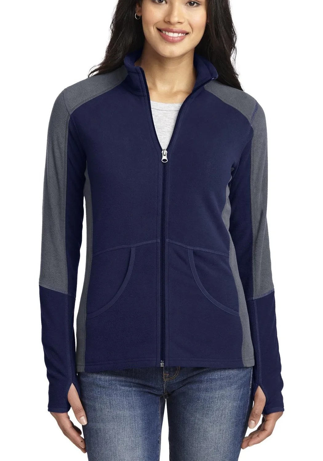 Women's Full-Zip Colorblock Microfleece Jacket