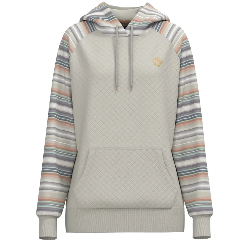 WOMEN'S HOOEY "SUMMIT" CREAM/SERAPE W/QUILTED PATTERN HOODY